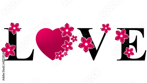 Love Heart - Pink & Black