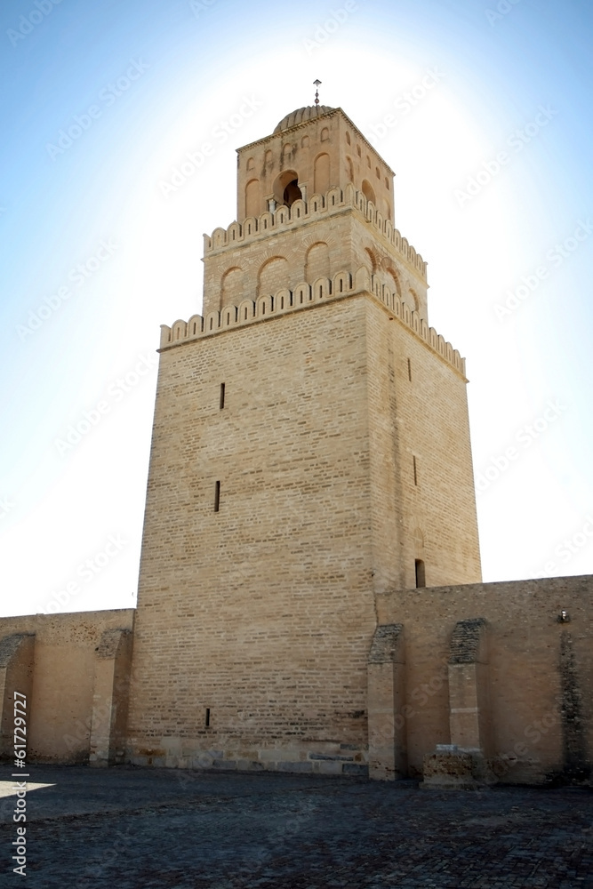 The Minaret of the Great Mosque of Kairouan in Tunisia