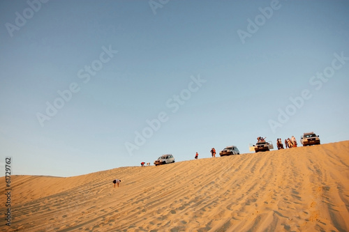 Tourists in Sahara desert