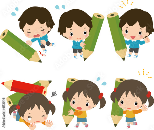 勉強する小学生の子ども