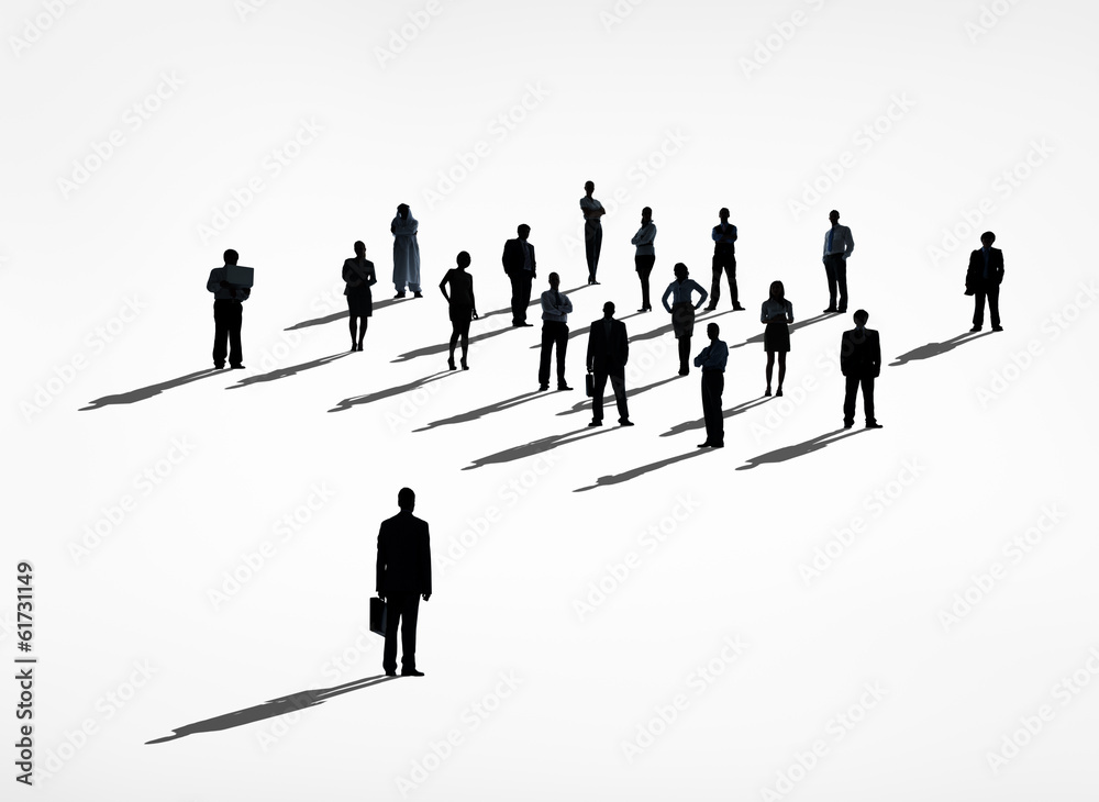 Businessman Standing Out from the Crowd