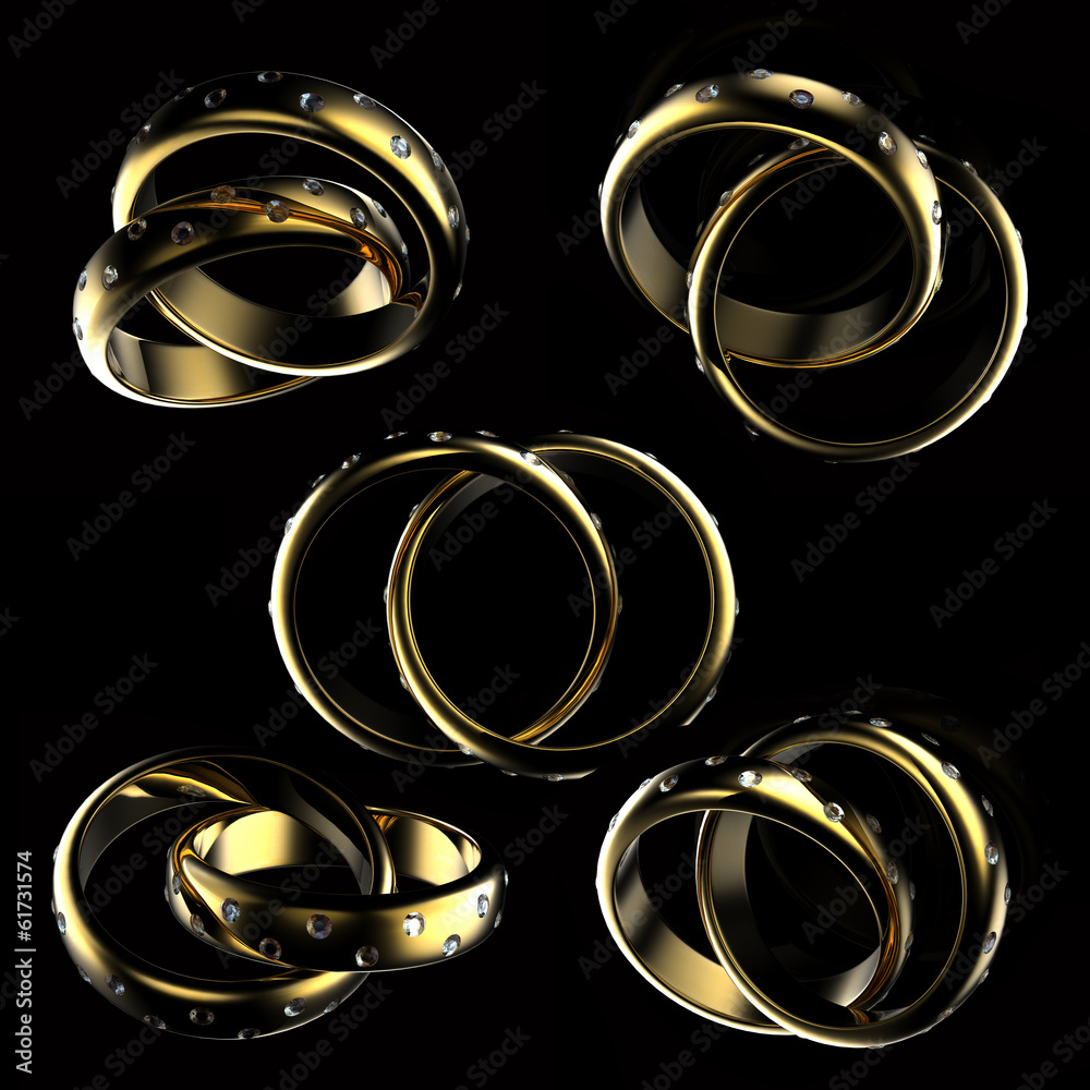 Gold Wedding Ring with diamond. Holiday symbol Gold Wedding Ring with diamond. Holiday symbol