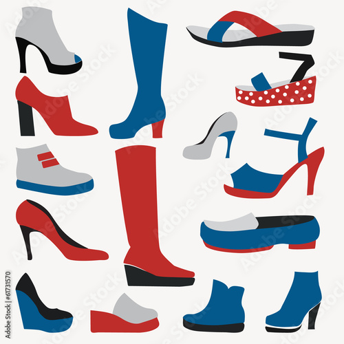 Color Icons - Shoes - Illustration