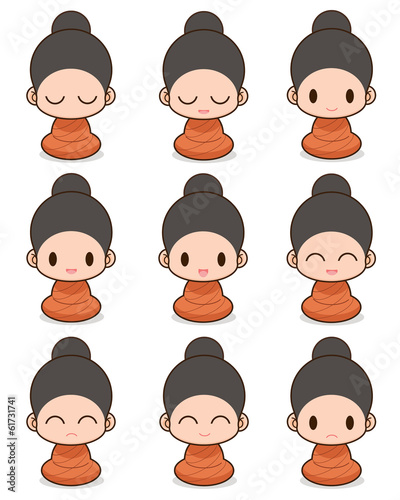 Facial expression of the buddhist Monk
