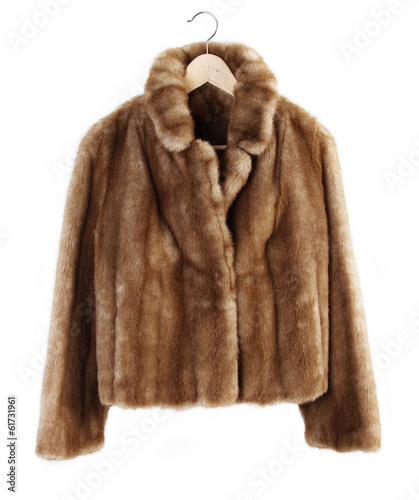 Fur coat isolated on white