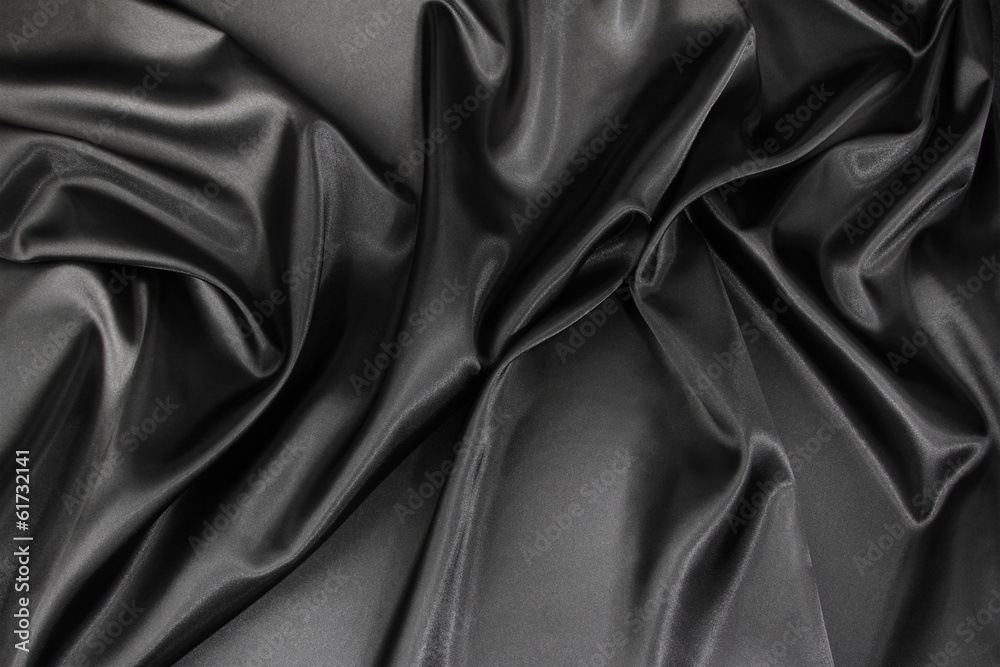 Fototapeta premium Lines of black silk fabric texture fabric background
