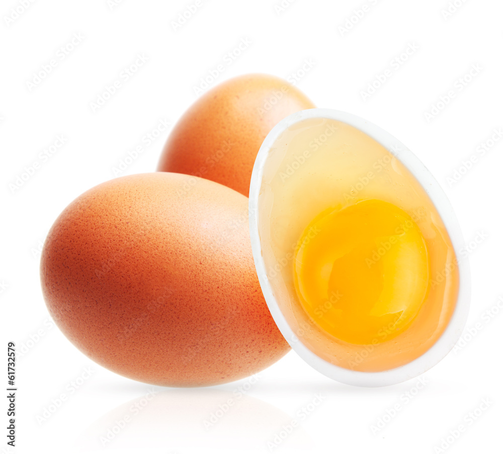 Eggs isolated on white background