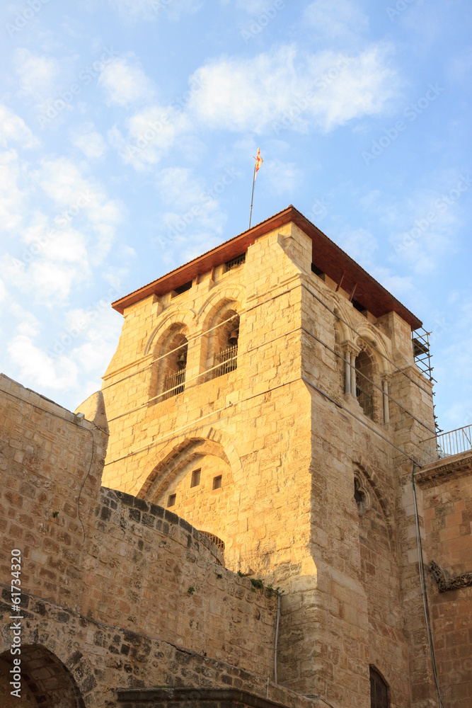 Obraz premium Belfry on entrance to the Temple of the Holy Sepulchre