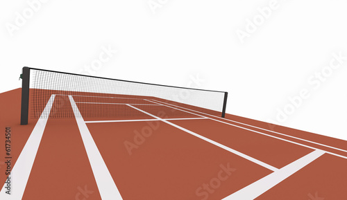 Red tennis court rendered on white © pupes1