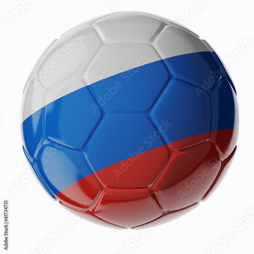 Soccer ball. Flag of Russia