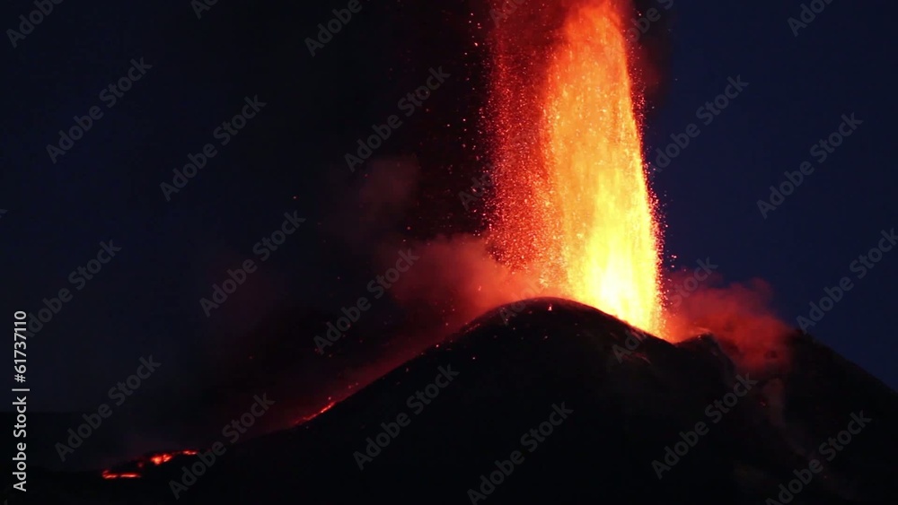 Etna lava at night