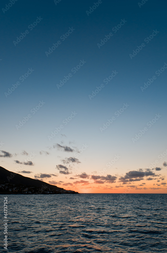 Sunset near Panarea island