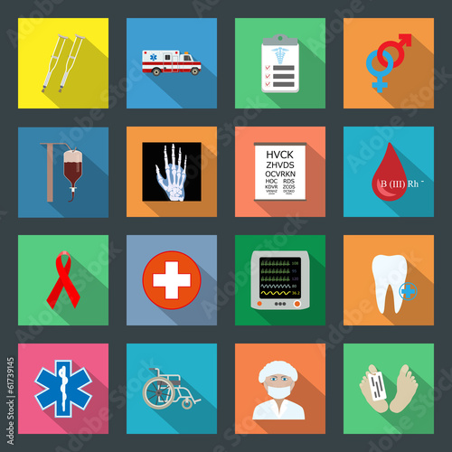 Medicine flat icons set 2