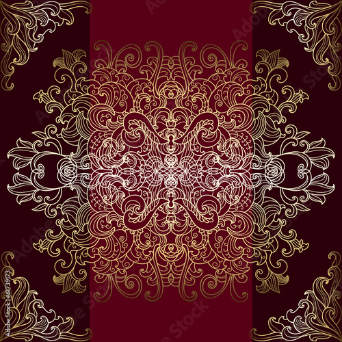 Golden seamless ornament