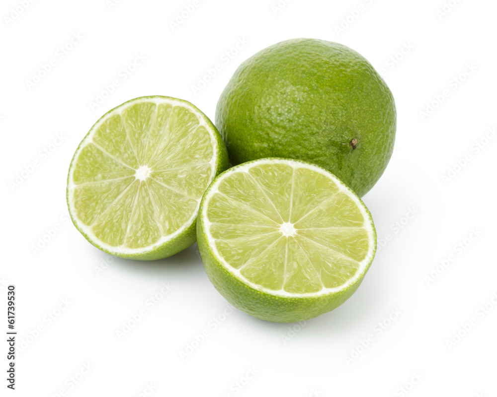 fresh lime with slices