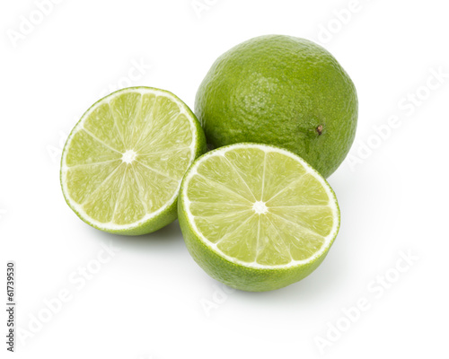 fresh lime with slices