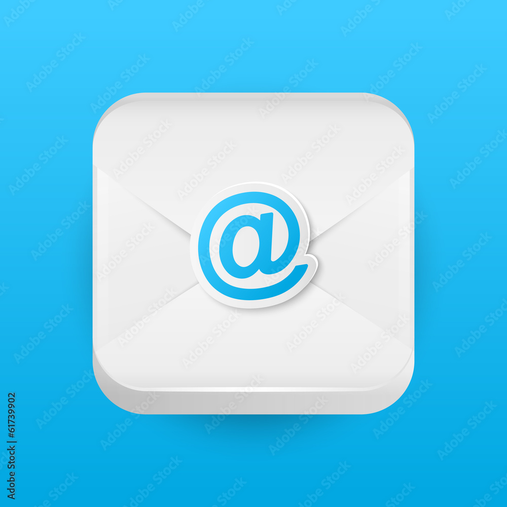 Mail apps icon on blue Mail apps icon on blue