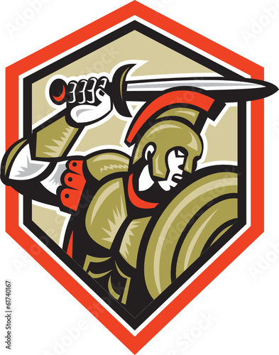 Centurion Roman Soldier Attacking Shield