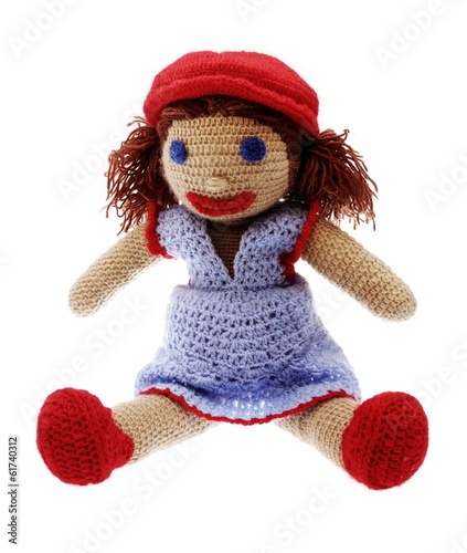 Handmade doll made with crochet-hook