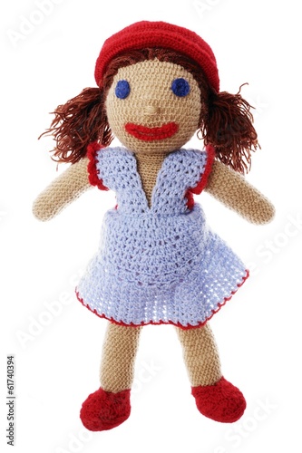 Handmade doll made with crochet-hook