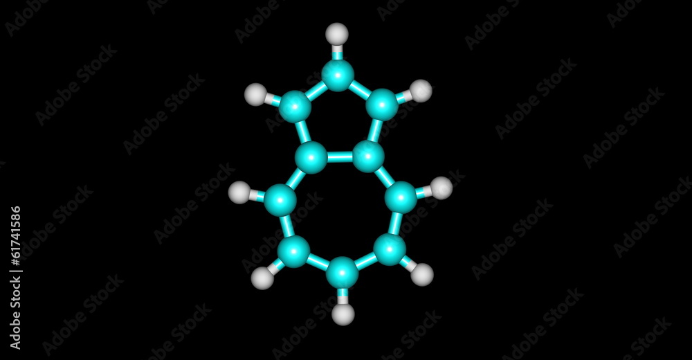 Azulene molecular structure on black background