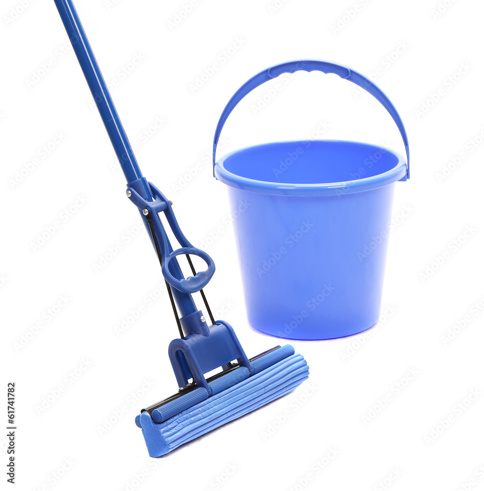 Washing floor with cleaning tools. Washing floor with cleaning tools.