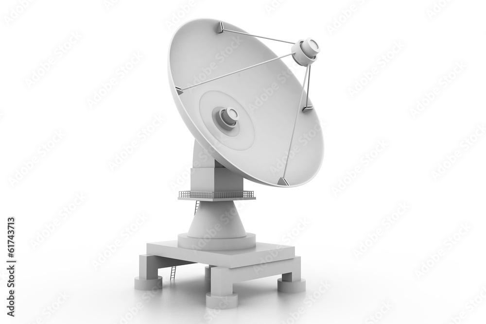 radio telescope on white background radio telescope on white background
