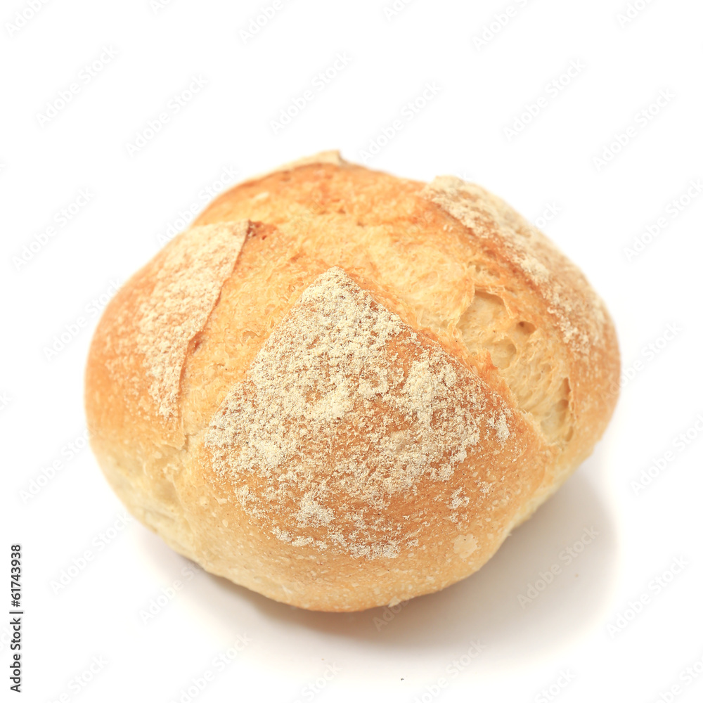 fresh bread isolated on white background