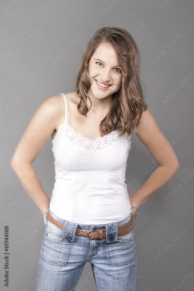 Smiling Casual Young Female Model in Studio Smiling Casual Young Female Model in Studio