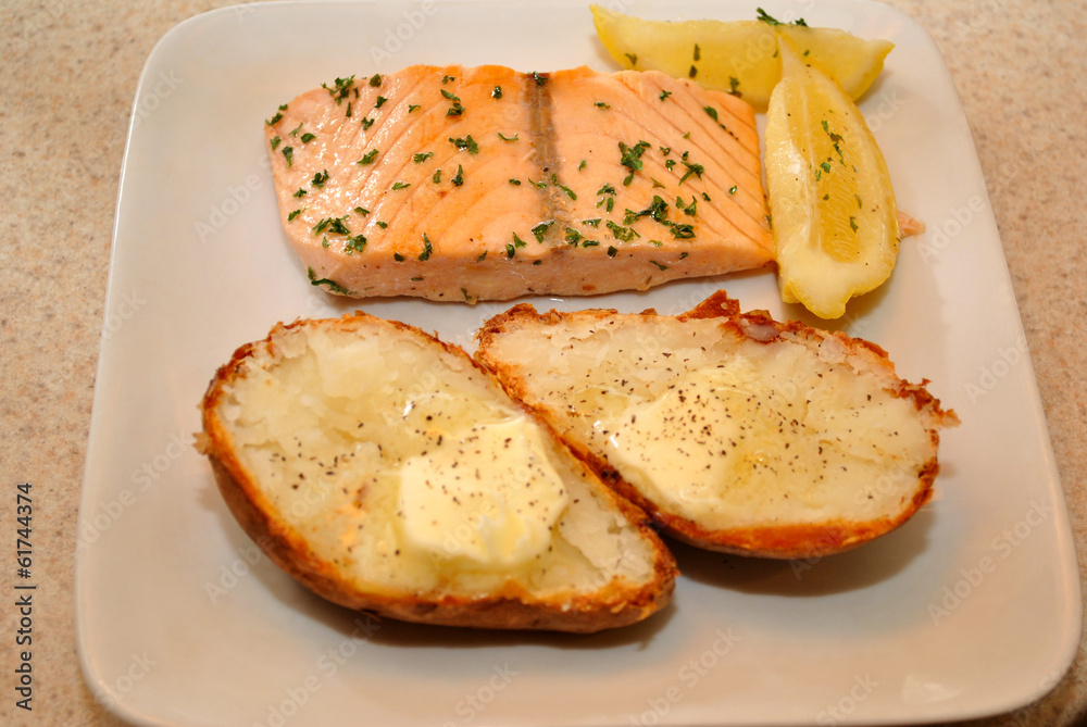 Baked Potato and Salmon Dinner Baked Potato and Salmon Dinner