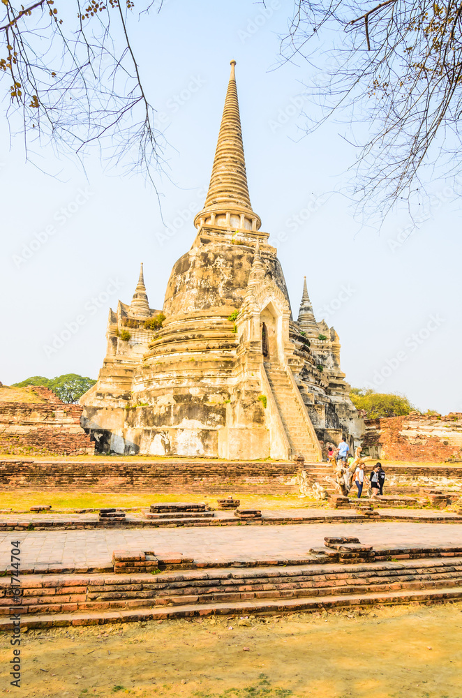 Fototapeta premium Wat Phra Si Sanphet temple at ayutthaya Thailand