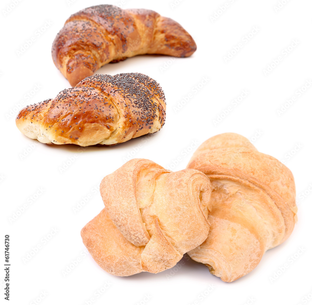 Croissant crescent roll with poppy. Croissant crescent roll with poppy.