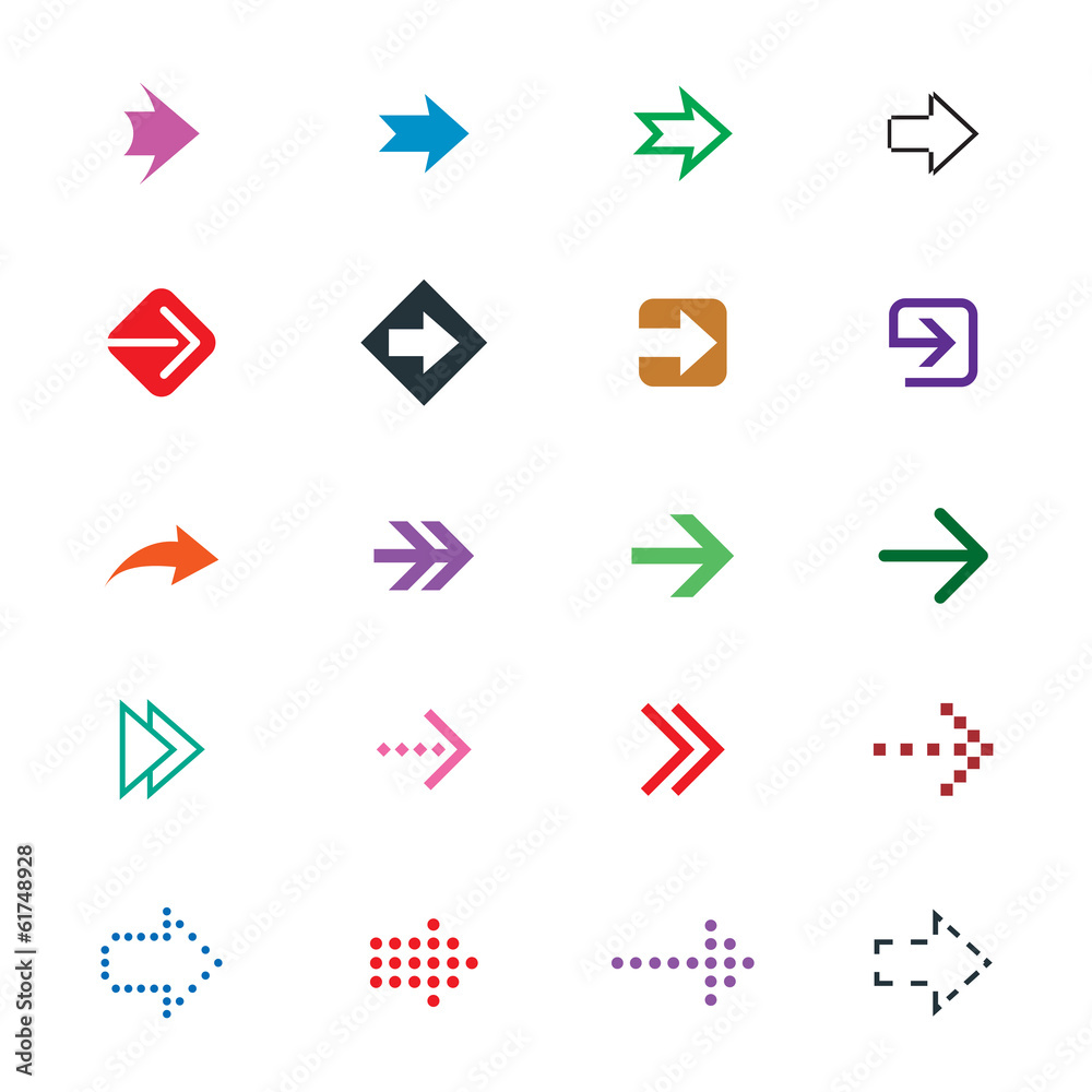 set of different arrows signs set of different arrows signs
