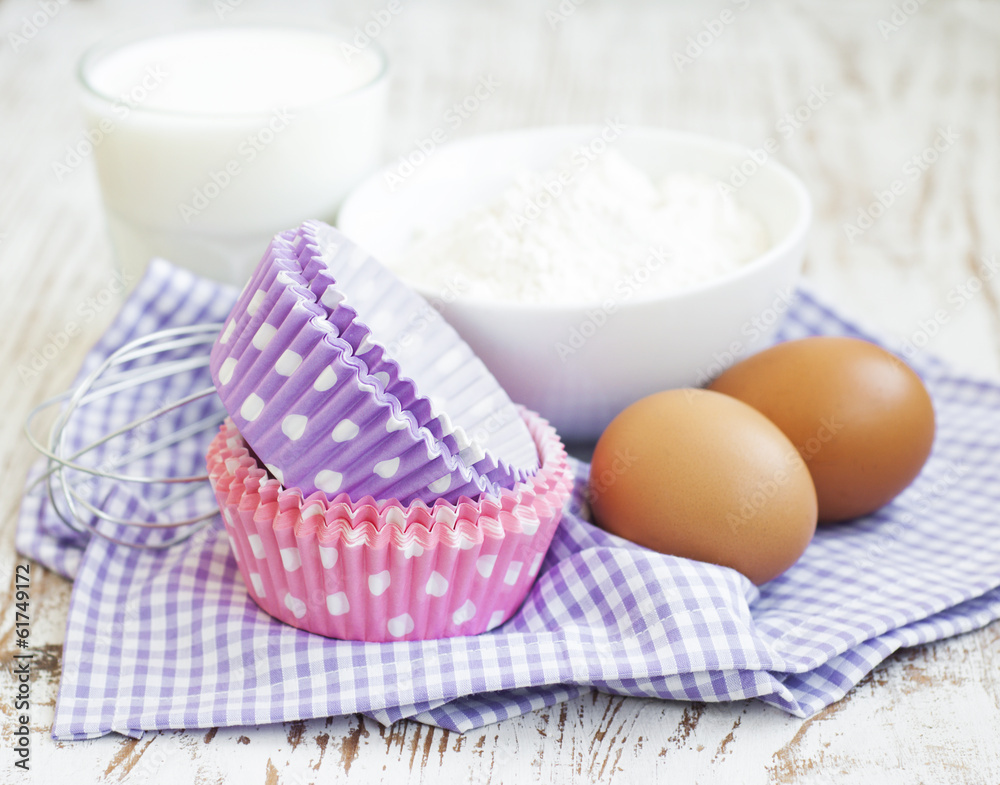 Cupcake cases and ingredients Cupcake cases and ingredients
