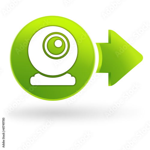 webcam sur symbole web vert