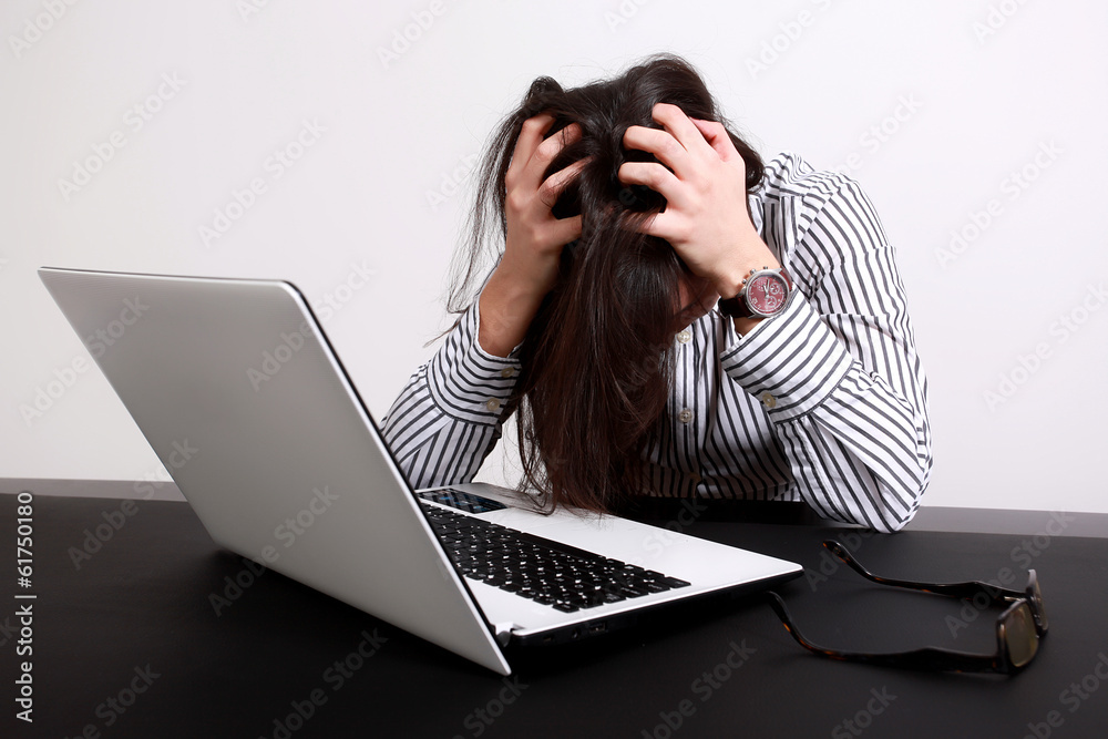 Stressed business woman Stressed business woman