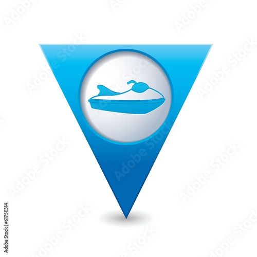 Map pointer with water scooter icon