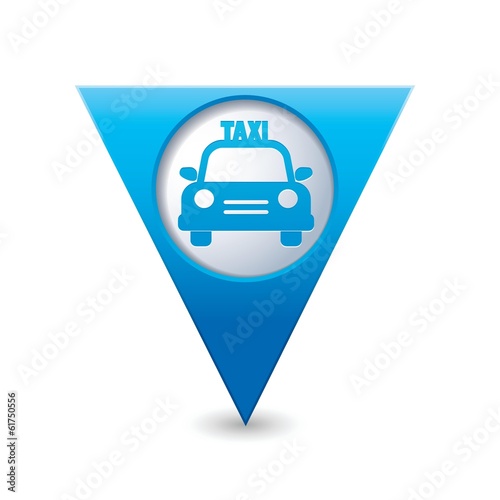 Map pointer with taxi icon