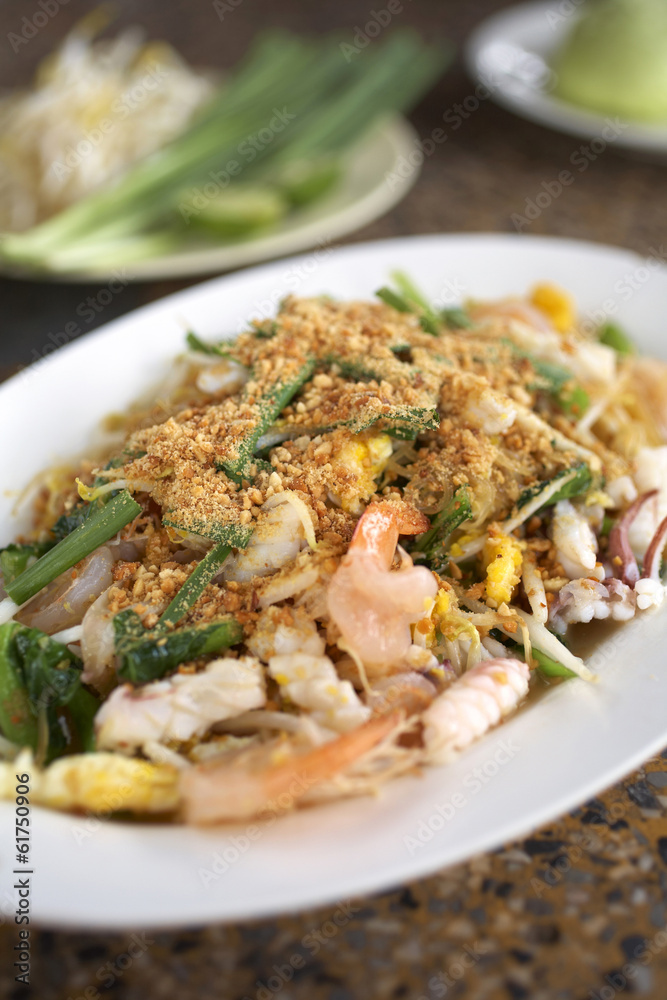 padthai in white dish padthai in white dish