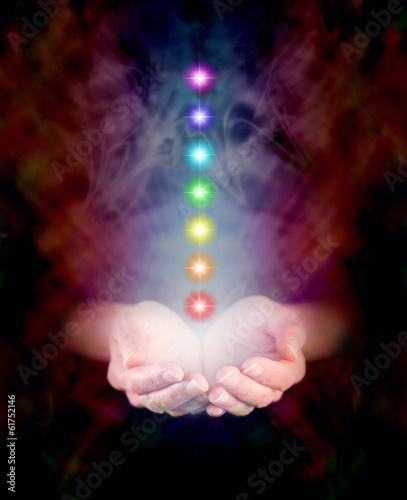 Chakra Energy Healing and cupped hands
