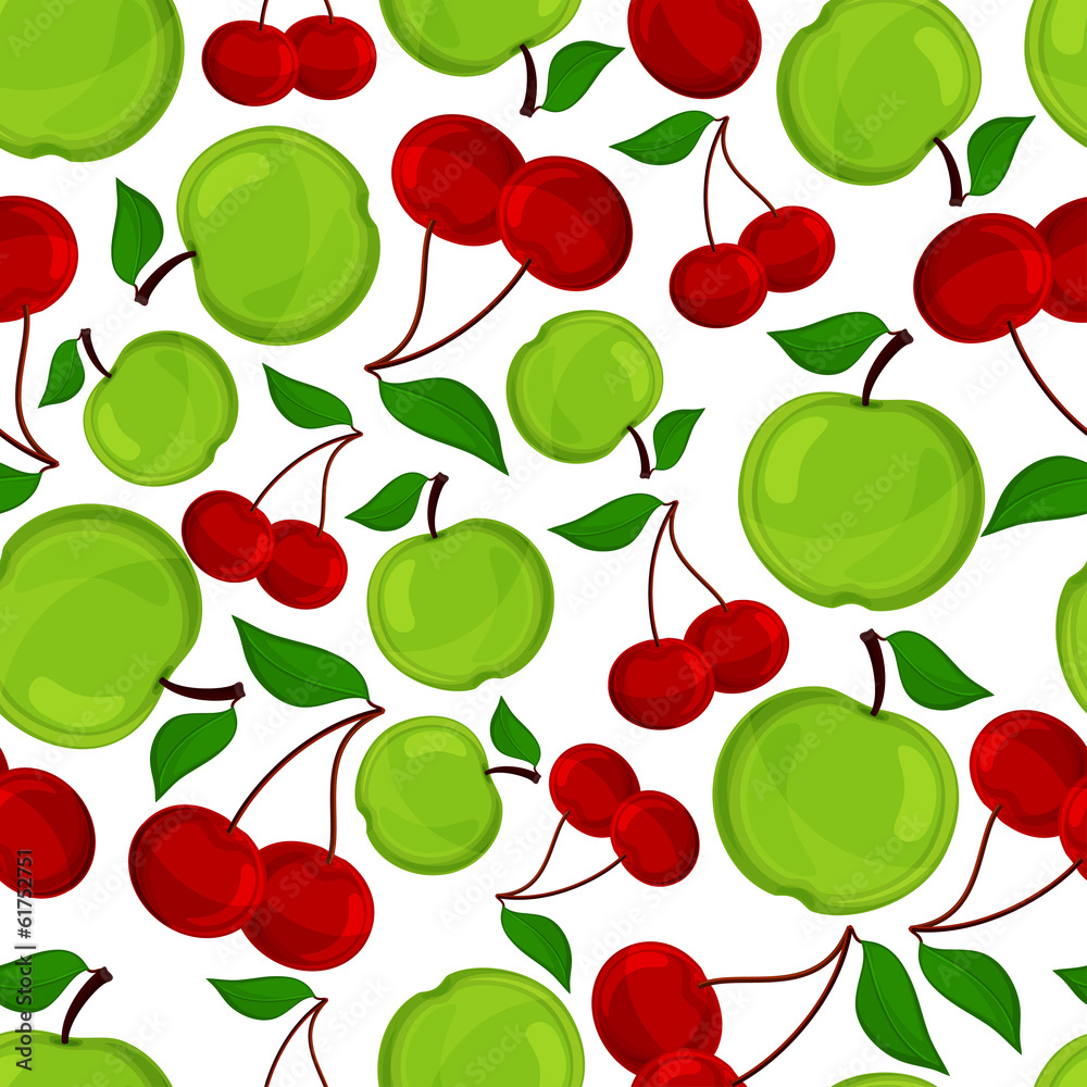 Seamless pattern of apple and cherrys . Seamless pattern of apple and cherrys .