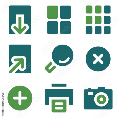Image viewer web icons, green mix set