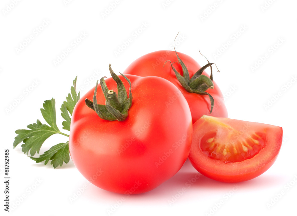 Tomato vegetables and parsley leaves still life Tomato vegetables and parsley leaves still life