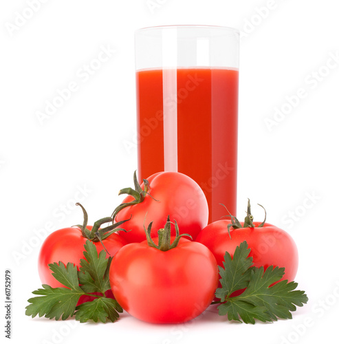 Tomato vegetable juice in glass