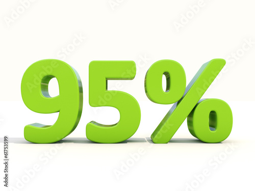 95% percentage rate icon on a white background