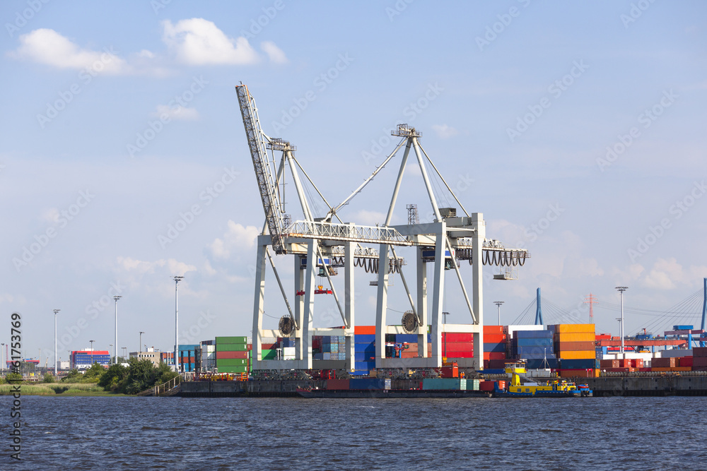 Small Container Terminal in Hamburg, Germany