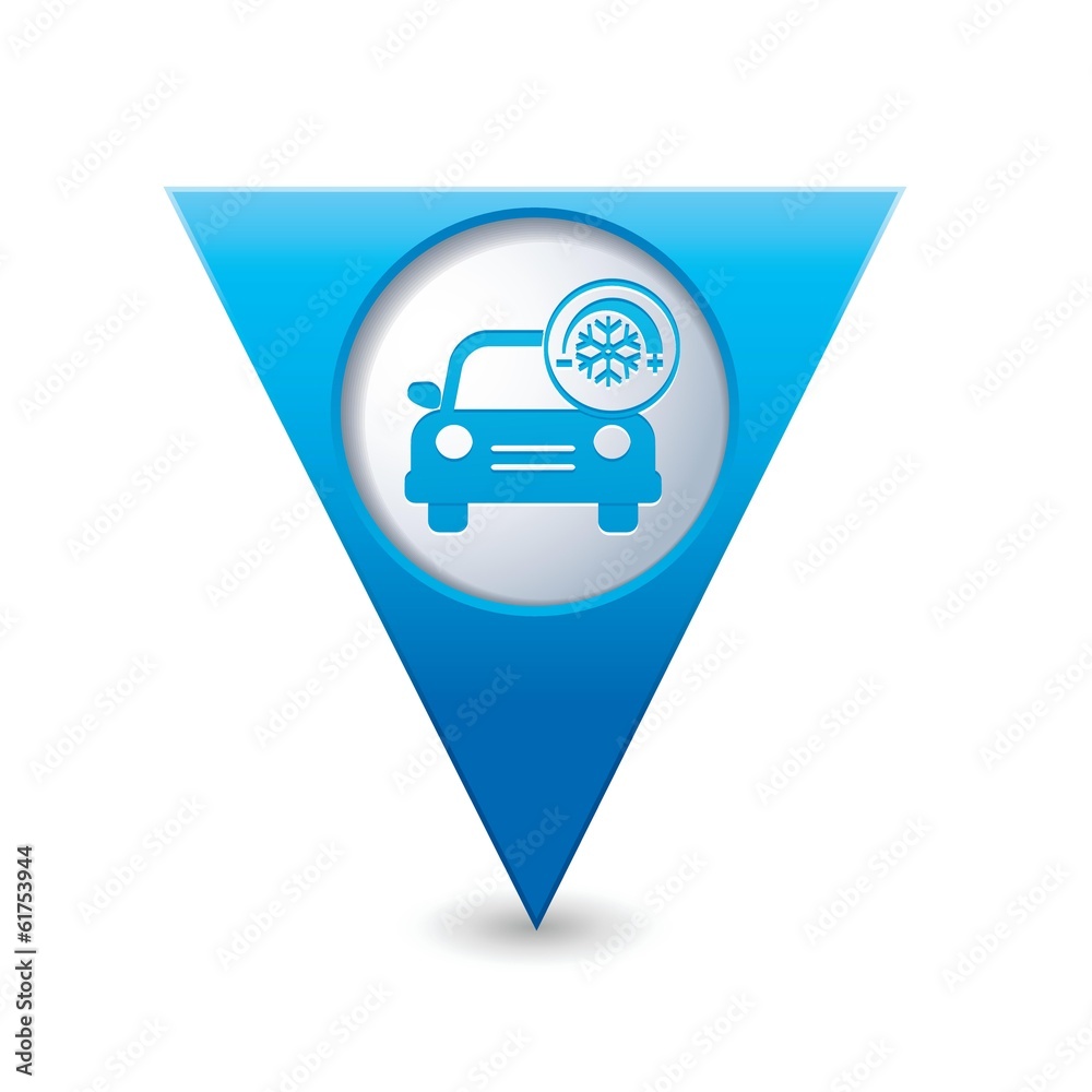 Car service. Car with air conditioner icon on map pointer Car service. Car with air conditioner icon on map pointer