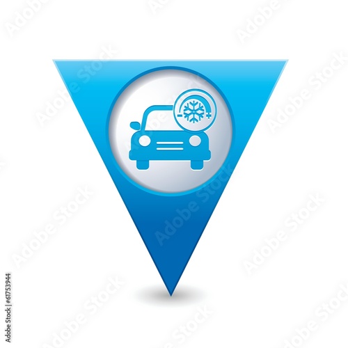 Car service. Car with air conditioner icon on map pointer