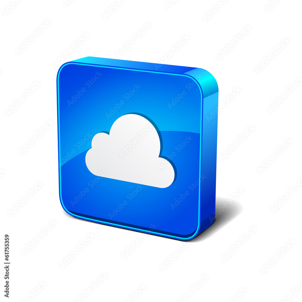 Cloud 3d Blue Rounded Corner Blue Vector Icon Button Cloud 3d Blue Rounded Corner Blue Vector Icon Button