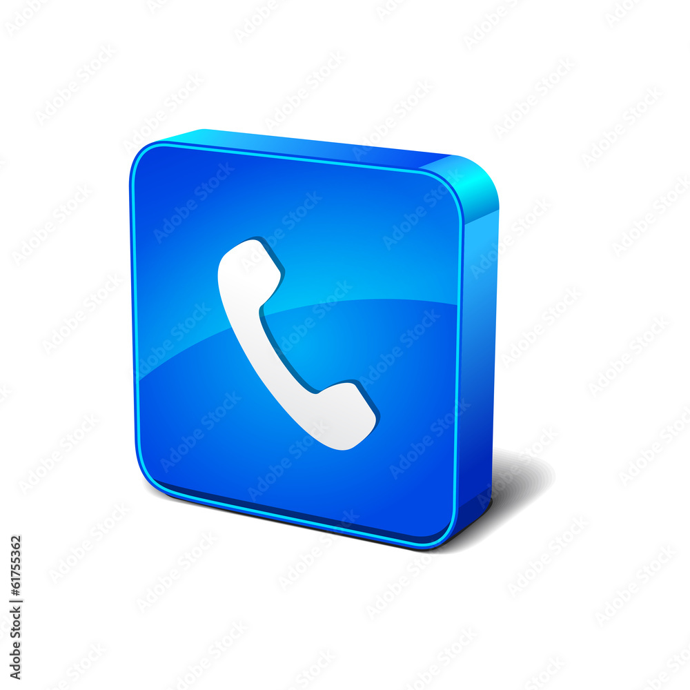 Call 3d Blue Rounded Corner Blue Vector Icon Button Call 3d Blue Rounded Corner Blue Vector Icon Button